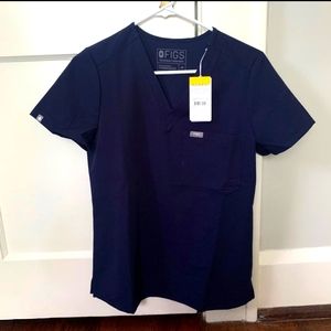 Figs Navy Catarina One Pocket Scrub Top NWT XS